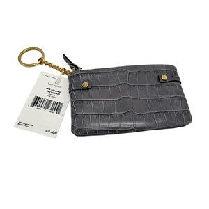 Kate Spade Geneva Grey Leather Coin Key Pouch Wallet Alligator Snakeskin